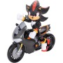 Jakks Pacific 424064 Sonic 3 Movie Shadow con Motocicletta Shadow articolato e motocicletta con Ruote Mobili