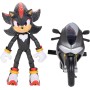 Jakks Pacific 424064 Sonic 3 Movie Shadow con Motocicletta Shadow articolato e motocicletta con Ruote Mobili