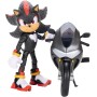 Jakks Pacific 424064 Sonic 3 Movie Shadow con Motocicletta Shadow articolato e motocicletta con Ruote Mobili