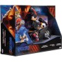 Jakks Pacific 424064 Sonic 3 Movie Shadow con Motocicletta Shadow articolato e motocicletta con Ruote Mobili