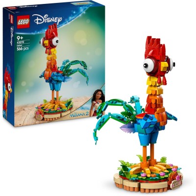 LEGO Disney 43272 Vaiana 2 Heihei Modello di Animale con Parti Snodabili e Espositore