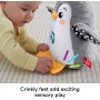 Fisher-Price HNC10 Pinguino Dolci Coccole peluche sensoriale con musica e ali che si muovono per il gioco interattivo