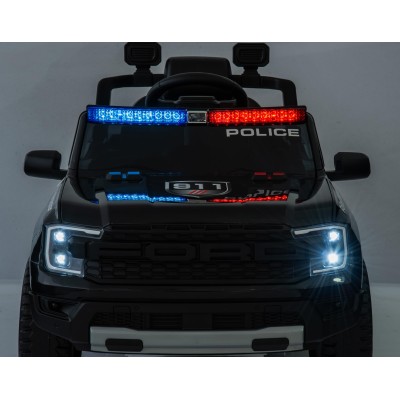 Auto Macchina Elettrica per Bambini Ford Ranger Police 12v con Telecomando Luci Lampeggianti Microfono e Sirena della Polizia