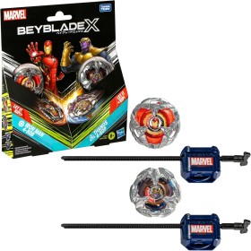 Hasbro G0287 Beyblade X Marvel Iron Man 4-80B vs. Thanos 4-60B Dual Pack beyblade con due lanciatori