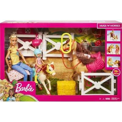 Mattel FXH15Barbie Ranch di Barbie e Chelsea con due cavalli e tanti accessori