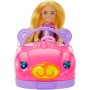 Mattel HXN05 Barbie Chelsea bionda con Gonna e Scarpe e macchinina decappottabile a Tema Orso