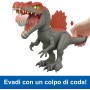 Mattel HTP71 Jurassic World Crushivores Spinosauro Cage Crasher con accessori a sorpresa sabbia gel e pasta