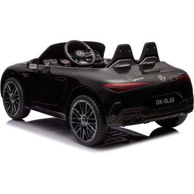 Es-toys Auto per bambini - bianco - Auto elettrica Mercedes SL63 AMG - Licenza - MP3 + sedile in pelle + EVA