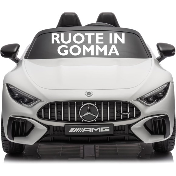 Mercedes SL 63 AMG Auto Elettrica 12V Macchina per Bambini 2 Posti con Sedile in Pelle Telecomando Bluetooth Ruote in Gomma