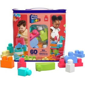 Mattel DCH54 MEGA BLOKS Grande Borsa con 60 grandi mattoncini colorati e 1 custodia