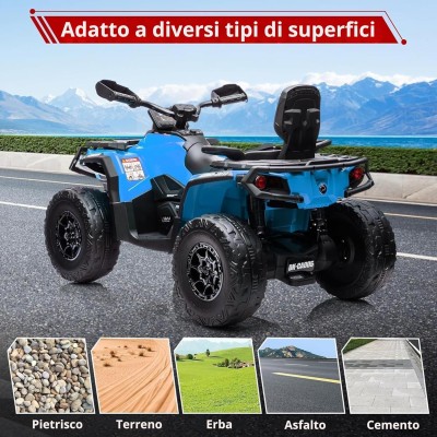 Can-Am Renegade 24V Quad Elettrico per Bambini a 2 Posti ATV con Ruote in Gomma 4 Motori Cinture di Sicurezza