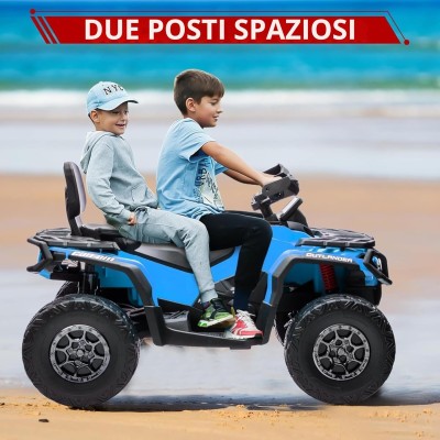 Can-Am Renegade 24V Quad Elettrico per Bambini a 2 Posti ATV con Ruote in Gomma 4 Motori Cinture di Sicurezza