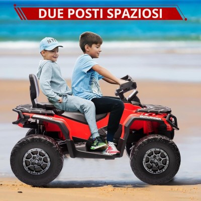 Can-Am Renegade 24V Quad Elettrico per Bambini a 2 Posti ATV con Ruote in Gomma 4 Motori Cinture di Sicurezza