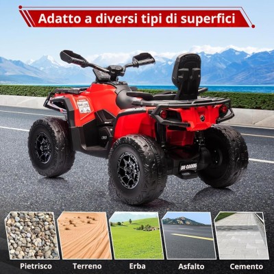Can-Am Renegade 24V Quad Elettrico per Bambini a 2 Posti ATV con Ruote in Gomma 4 Motori Cinture di Sicurezza