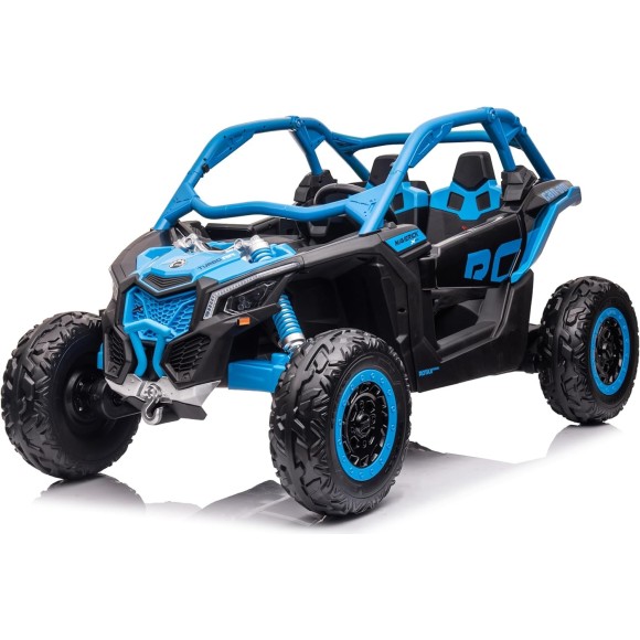 Macchina Elettrica per Bambini 2 Posti Can Am Maverick 24V Maxi Buggy con Ruote in Gomma e 4 Motori Potenti
