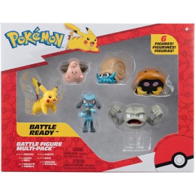 Rei Toys PK060400 Pokémon Battle figure Multi-Pack 6 figurine con Pikachu Riolu Cleffa Geodude Kabuto e Omanyte