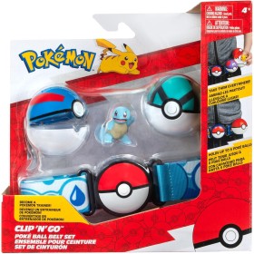 Rei Toys PK170402 Pokémon Belt Set con Squirtle Battle da 5cm Rete Ball e Accessori