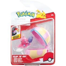 Rei Toys PK160601 Pokémon Clip'n'Go Poké Ball Tinkatink da 5cm & Cura Ball ufficiale Poké Ball