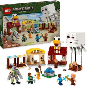 LEGO Minecraft 21273 Attacco al Villaggio del Ghast-Pallone con Casa di Steve Funzione Esplosiva 4 Personaggi e Golem di Ferro