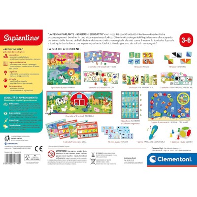 Clementoni 16799 Sapientino La Penna Parlante con 50 Giochi Educativi per Imparare Alfabeto Numeri Colori Forme e Animali