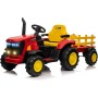 Trattore Elettrico per Bambini 12V con Rimorchio - Maxi Trattore Cavalcabile con ruote in gomma