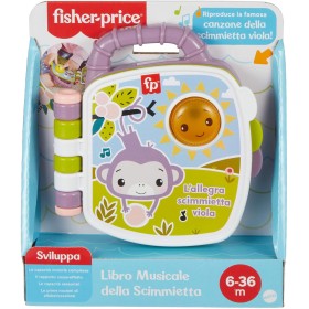 Fisher-Price JFN06 Il Libro delle canzoncine della Scimmietta Viola libro musicale con luci e suoni per l'apprendimento