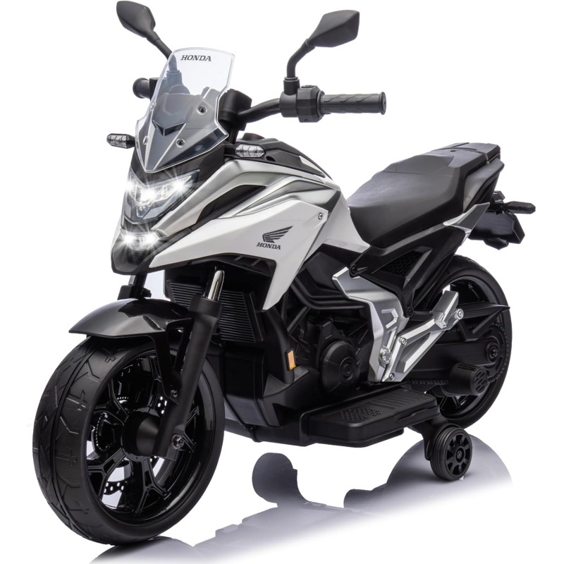 Moto Elettrica per Bambini Honda NC750X 12V Motocicletta con MP3 Accelleratore a Pedale Luci a LED e Suoni Integrati