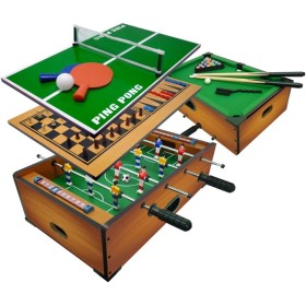 Mandelli 706200411 Sport1 Multigioco 6in1 da Tavolo Calciobalilla Ping Pong Biliardo Scacchi Dama​ & Backgammon