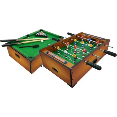 Mandelli 706200406 Sport1 Multigioco 2in1 da Tavolo Calciobalilla 6vs6 Aste Uscenti e Biliardo