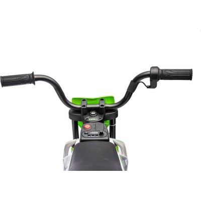 Moto Elettrica per Bambini 12V Super Cross Enduro con 2 Motori Potenti Acceleratore Manopola Ruote con Battistrada Bluetooth