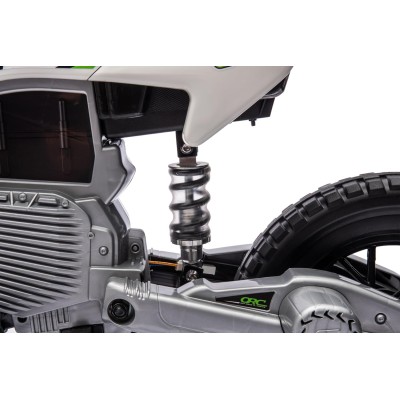 Moto Elettrica per Bambini 12V Super Cross Enduro con 2 Motori Potenti Acceleratore Manopola Ruote con Battistrada Bluetooth