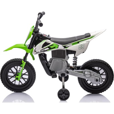 Moto Elettrica per Bambini 12V Super Cross Enduro con 2 Motori Potenti Acceleratore Manopola Ruote con Battistrada Bluetooth