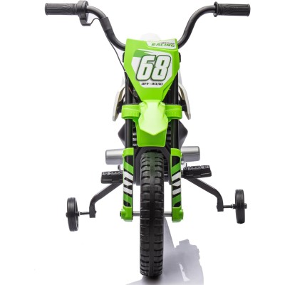 Moto Elettrica per Bambini 12V Super Cross Enduro con 2 Motori Potenti Acceleratore Manopola Ruote con Battistrada Bluetooth