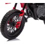 Moto Elettrica per Bambini 12V Super Cross Enduro con 2 Motori Potenti Acceleratore Manopola Ruote con Battistrada Bluetooth