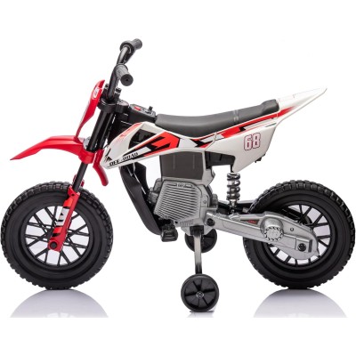 Moto Elettrica per Bambini 12V Super Cross Enduro con 2 Motori Potenti Acceleratore Manopola Ruote con Battistrada Bluetooth