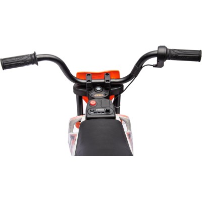 Moto Elettrica per Bambini 12V Super Cross Enduro con 2 Motori Potenti Acceleratore Manopola Ruote con Battistrada Bluetooth