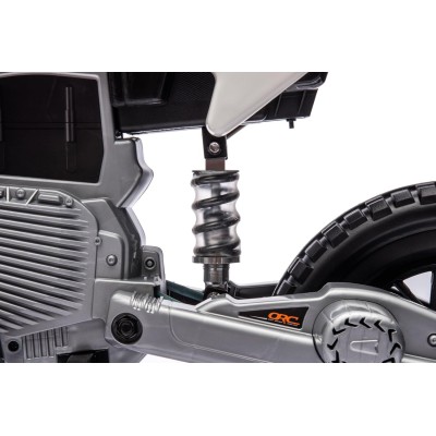 Moto Elettrica per Bambini 12V Super Cross Enduro con 2 Motori Potenti Acceleratore Manopola Ruote con Battistrada Bluetooth