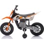Moto Elettrica per Bambini 12V Super Cross Enduro con 2 Motori Potenti Acceleratore Manopola Ruote con Battistrada Bluetooth