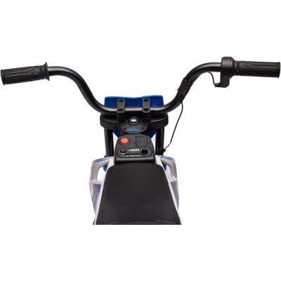 Moto Elettrica per Bambini 12V Super Cross Enduro con 2 Motori Potenti Acceleratore Manopola Ruote con Battistrada Bluetooth