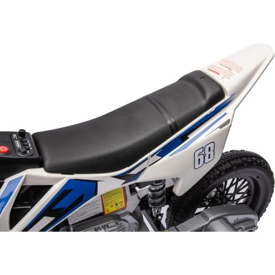 Moto Elettrica per Bambini 12V Super Cross Enduro con 2 Motori Potenti Acceleratore Manopola Ruote con Battistrada Bluetooth