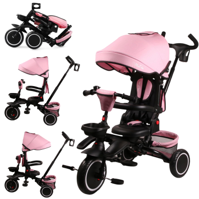 Triciclo Pieghevole Premier 6 in 1 per Bambini da 12 Mesi a 5 Anni Triciclo con Sedile Girevole e Reclinabile Peso Massimo 25 Kg
