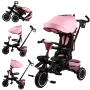 Triciclo Pieghevole Premier 6 in 1 per Bambini da 12 Mesi a 5 Anni Triciclo con Sedile Girevole e Reclinabile Peso Massimo 25 Kg