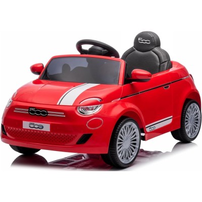 Auto Macchina Elettrica per Bambini Nuova Fiat 500e 12V con Telecomando, Sedile in Pelle