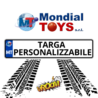 Targa Personalizzata per Veicoli Elettrici Bambini – Nome, Numero o Scritta su Misura – Compatibile con Modelli Mondialtoys