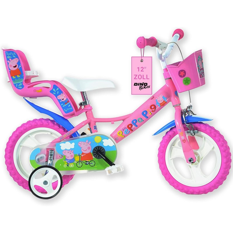 Dino Bikes 124RL-PGS Bicicletta Peppa Pig 12 pollici per bambina