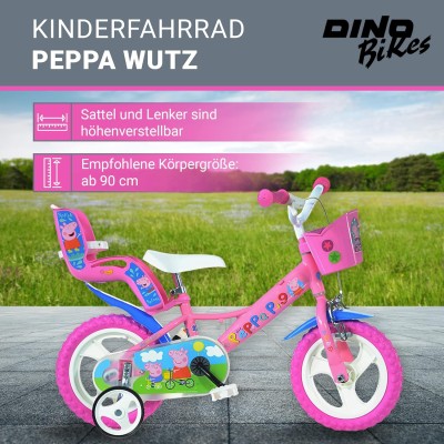 Dino Bikes 124RL-PGS Bicicletta Peppa Pig 12 pollici per bambina