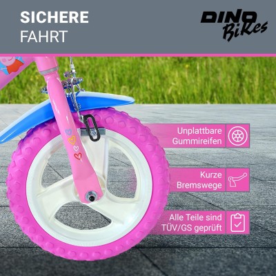 Dino Bikes 124RL-PGS Bicicletta Peppa Pig 12 pollici per bambina