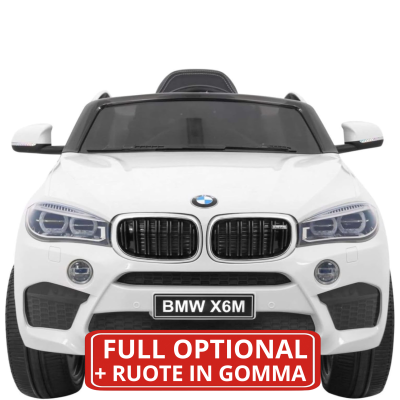 Auto Macchina Elettrica per Bambini 12V BMW X6M con Sedile in Pelle, Ruote in Gomma Telecomando Porte Apribili, Full Optional