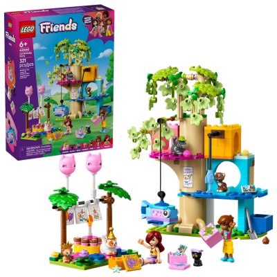 Lego Friends 42666 Festa di compleanno felina e Casa sull’albero con 2 minifigure e 5 animali