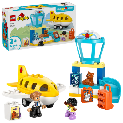 Lego Duplo 10443 La prima volta in aeroporto Gioco Educativo per la Motricità Fine con Aereo